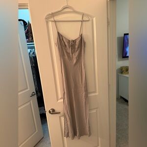 Aritzia Soft Gray Midi Dress